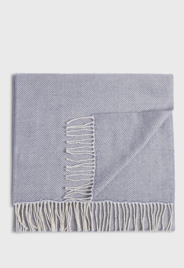 Silver Paul Stuart Wool Chevron Scarf | UK_PAUL38866