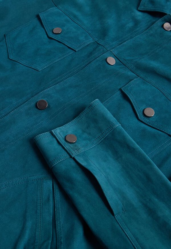 Turquoise Paul Stuart Suede Jean Jacket | UK_PAUL56092