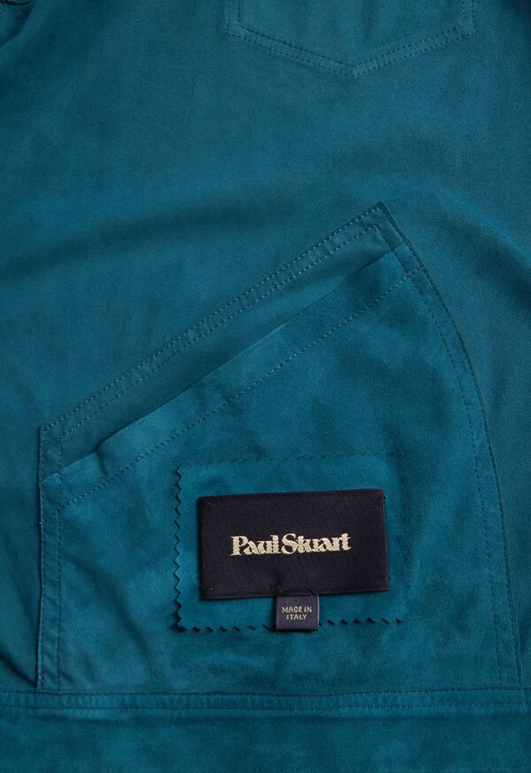 Turquoise Paul Stuart Suede Jean Jacket | UK_PAUL56092