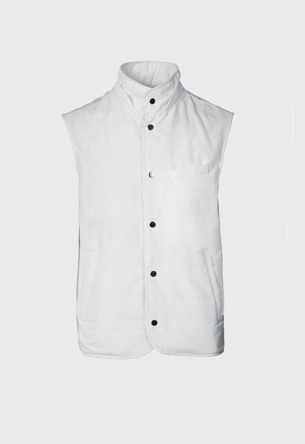 White Paul Stuart Belsetta Vest with Removable Hood | UK_PAUL61312