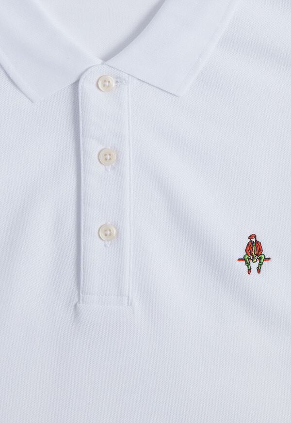 White Paul Stuart Cotton Piqué Logo Polo | UK_PAUL63560