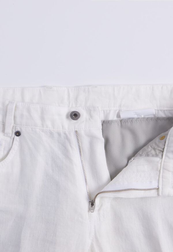 White Paul Stuart Linen Five Pocket | UK_PAUL58186