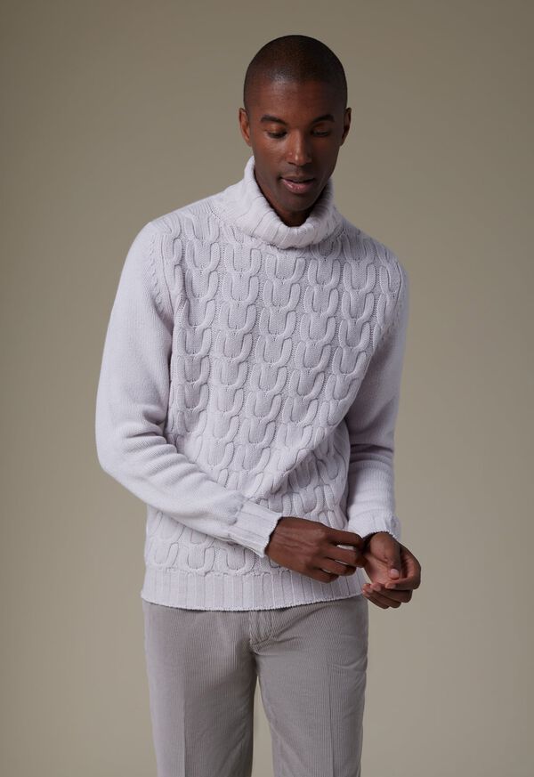 White Paul Stuart Soft Cashmere Links Turtleneck | UK_PAUL25112