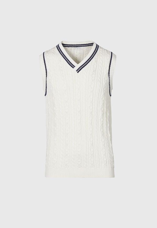 White Paul Stuart Tennis Vest | UK_PAUL79593