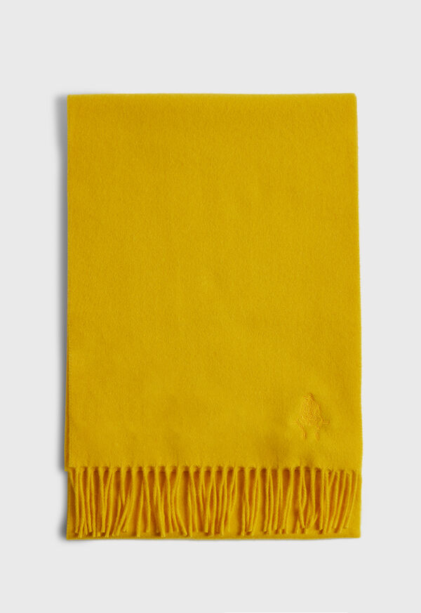 Yellow Paul Stuart Cashmere Scarf with Fringe | UK_PAUL80051