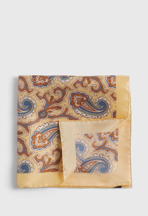 Yellow Paul Stuart Printed Silk Paisley | UK_PAUL76387