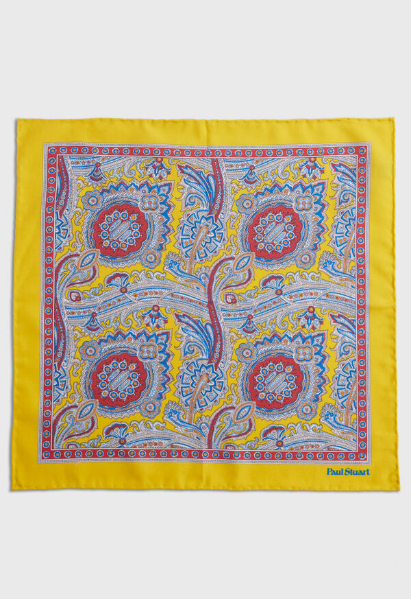 Yellow Paul Stuart Silk Twill Paisley | UK_PAUL11825