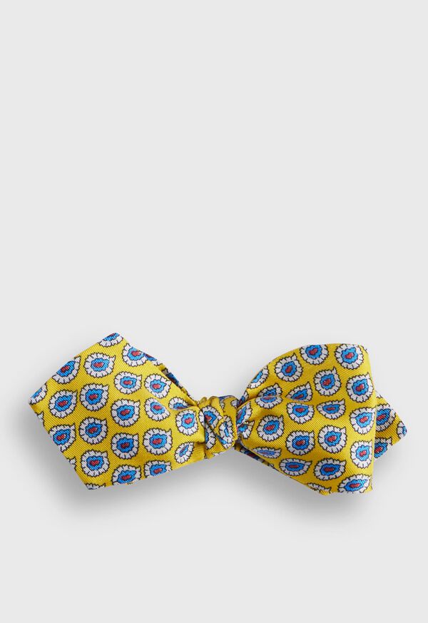 Yellow Paul Stuart Silk Twill Tossed Paisley Bow | UK_PAUL74946